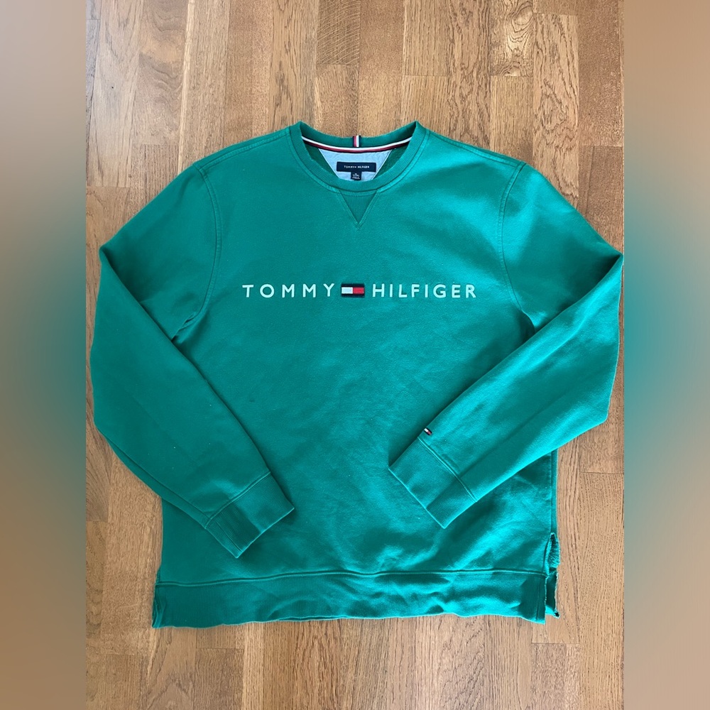 Vintage Tommy Hilfiger Green Crewneck Sweatshirt